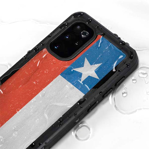 Chile Flag Distressed Galaxy S20 Plus Waterproof Case